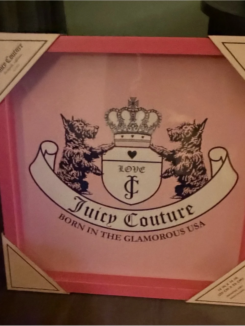 Juicy Couture Pink Crest Logo Wall Decor